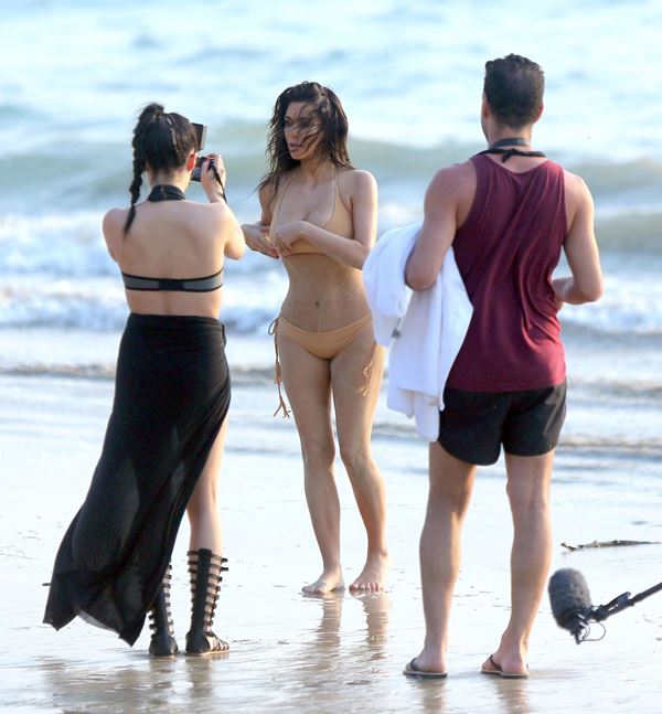 Porn Nudist Beach - Visual Feed: Kim Kardashian spotted in the middle of a beach shoot in  Thailand â€” Acclaim Magazine