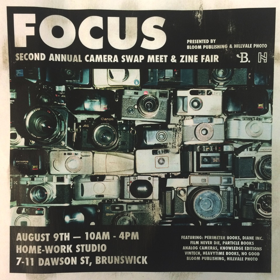 Event Melbourne—'FOCUS' Camera swap meet and zine fair, August 9